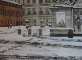 Nevicata in Piazzetta Reale acquerello 50X70